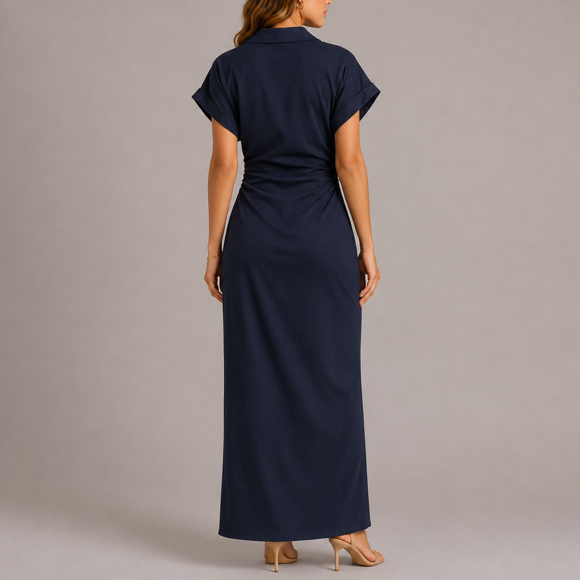 Marta | Tailored Denim Midi Dress with Side Zip 1