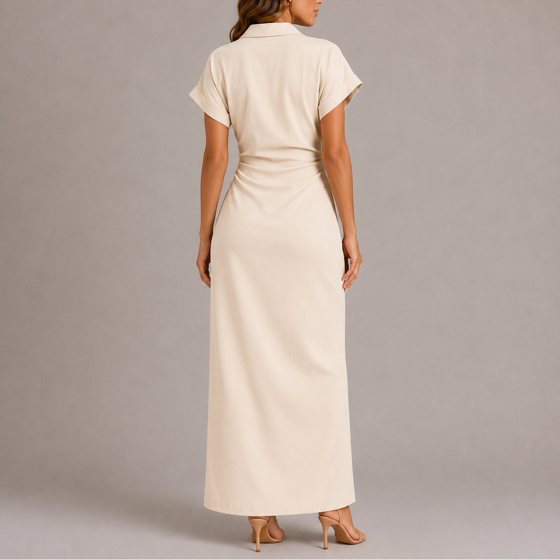 Marta | Tailored Denim Midi Dress with Side Zip 3