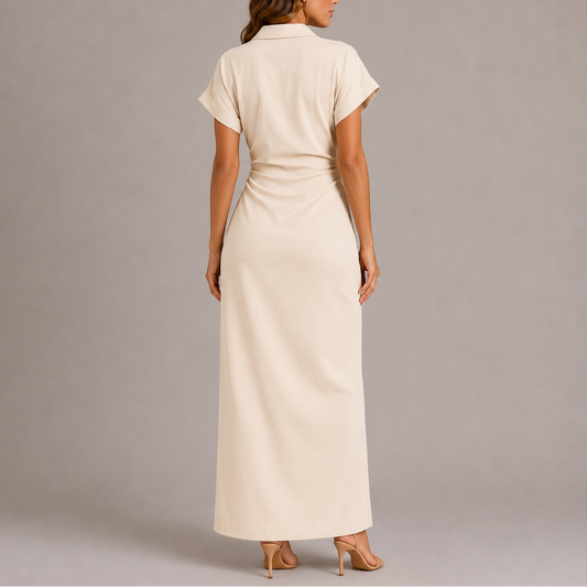 Marta | Tailored Denim Midi Dress with Side Zip 3