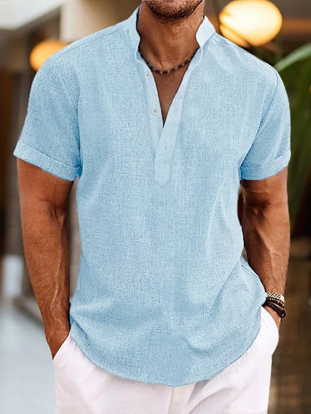 Martin | Men Short Sleeve Henley Casual Shirt 1