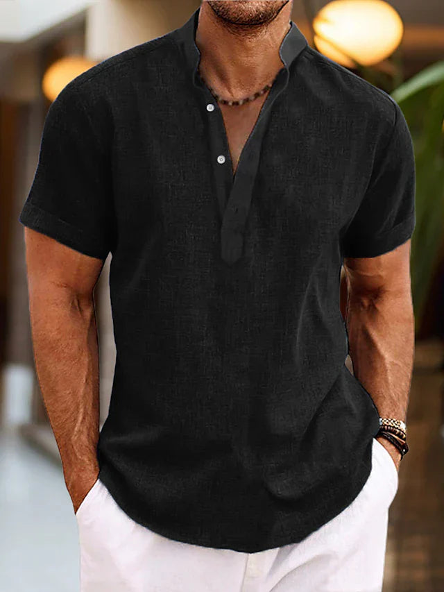 Martin | Men Short Sleeve Henley Casual Shirt 3