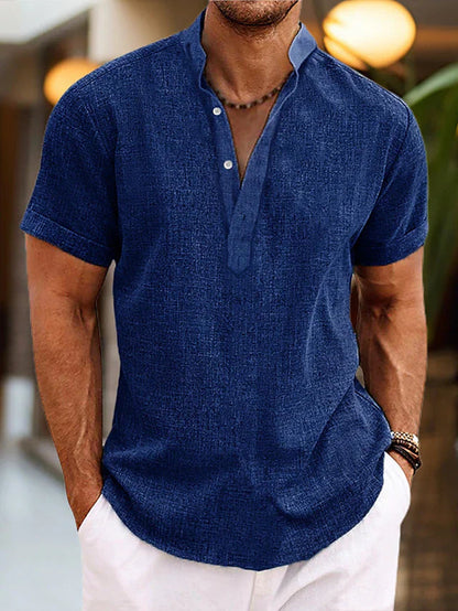 Martin | Men Short Sleeve Henley Casual Shirt 4