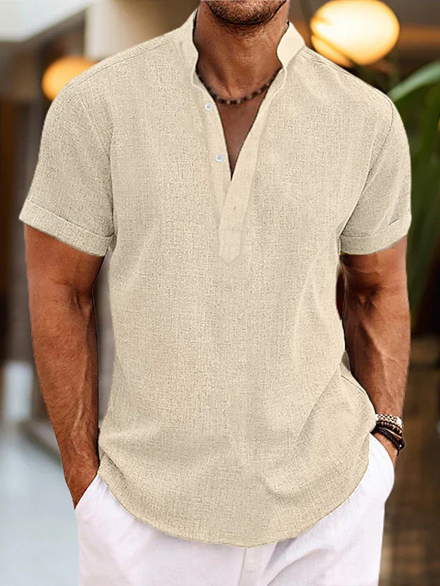 Martin | Men Short Sleeve Henley Casual Shirt 5