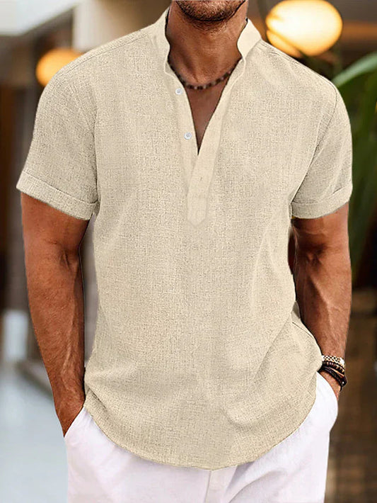 Martin | Men Short Sleeve Henley Casual Shirt 5