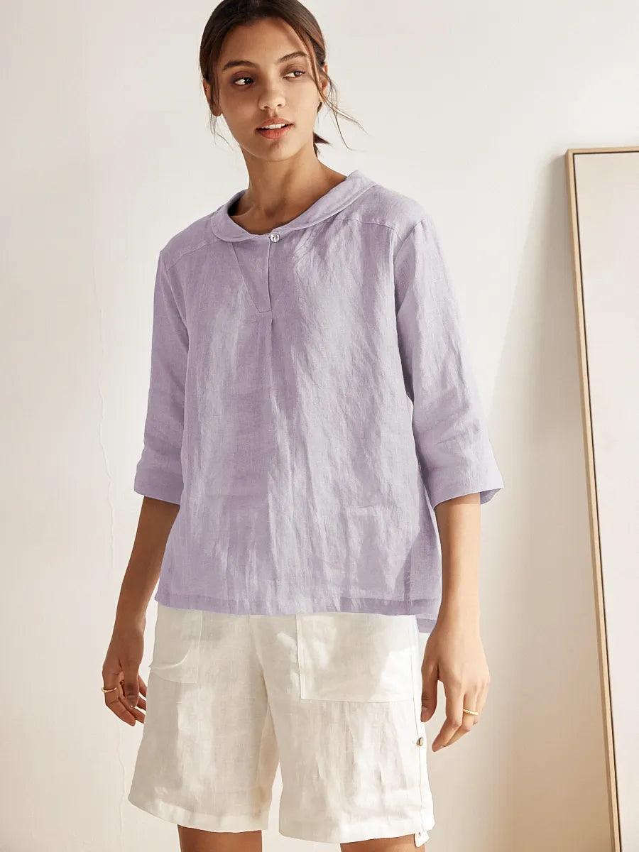 Mason | Chic Striped Linen Women's Top 1