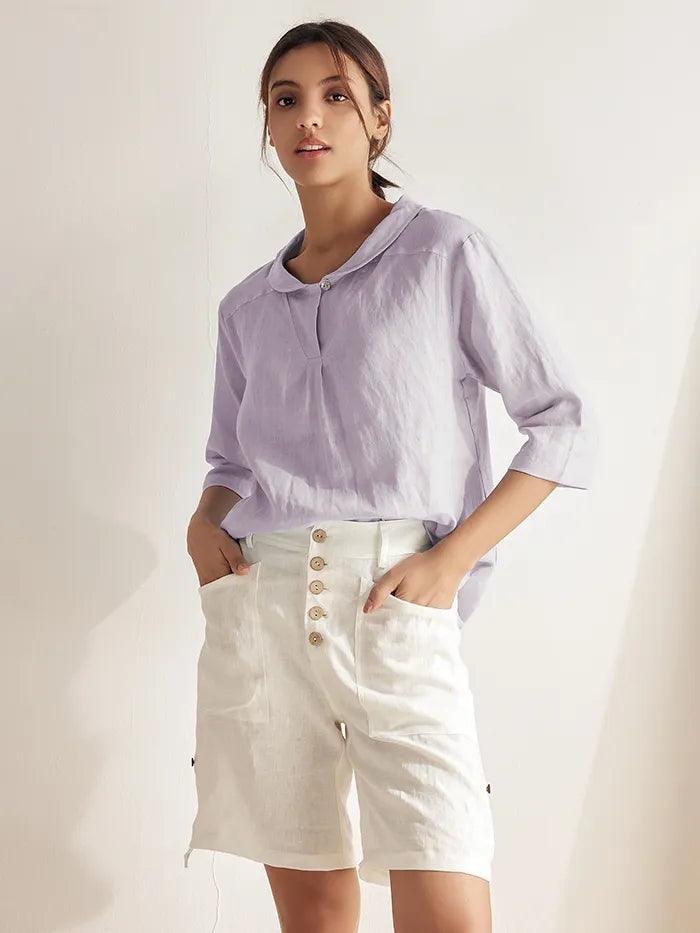 Mason | Chic Striped Linen Women's Top 3