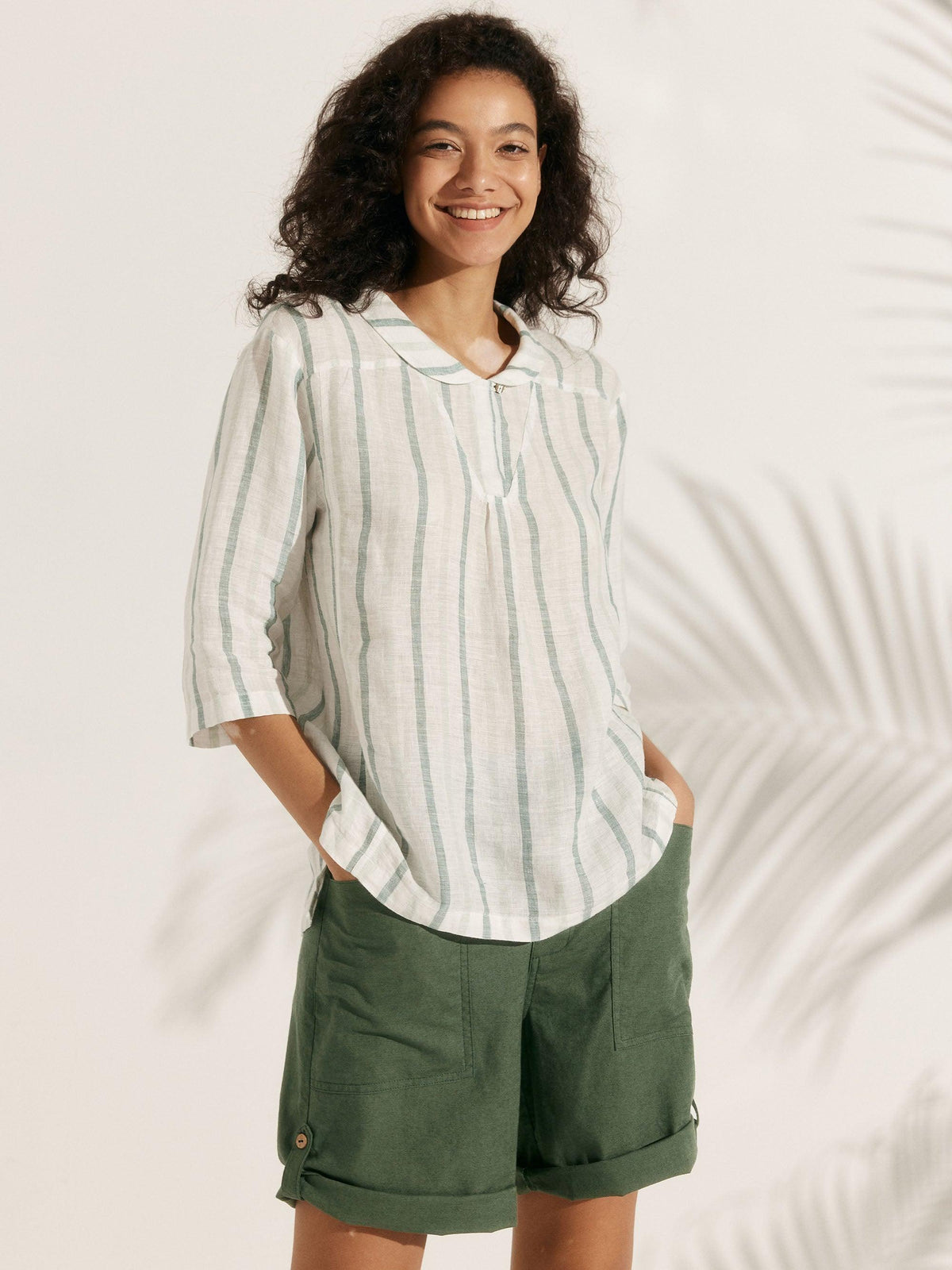 Mason | Chic Striped Linen Women's Top 4