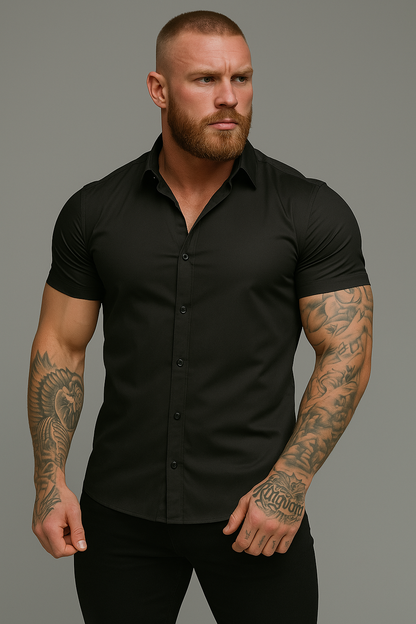 Men’s Casual Fitted Short Sleeve Shirt 0