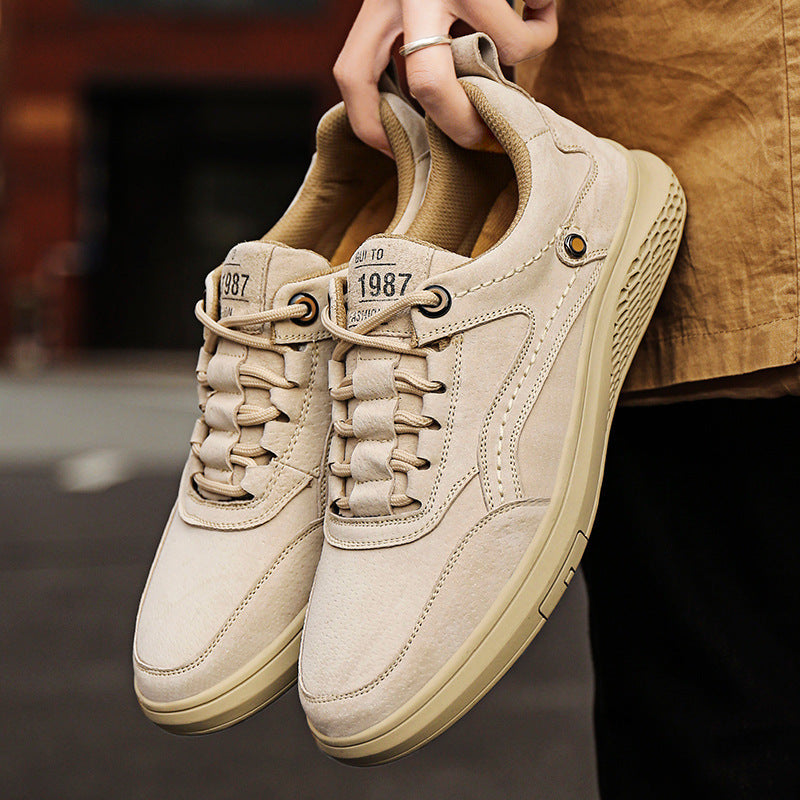 Men's Casual Suede Sneakers with Lace-Up Front and Low-Top Collar 2