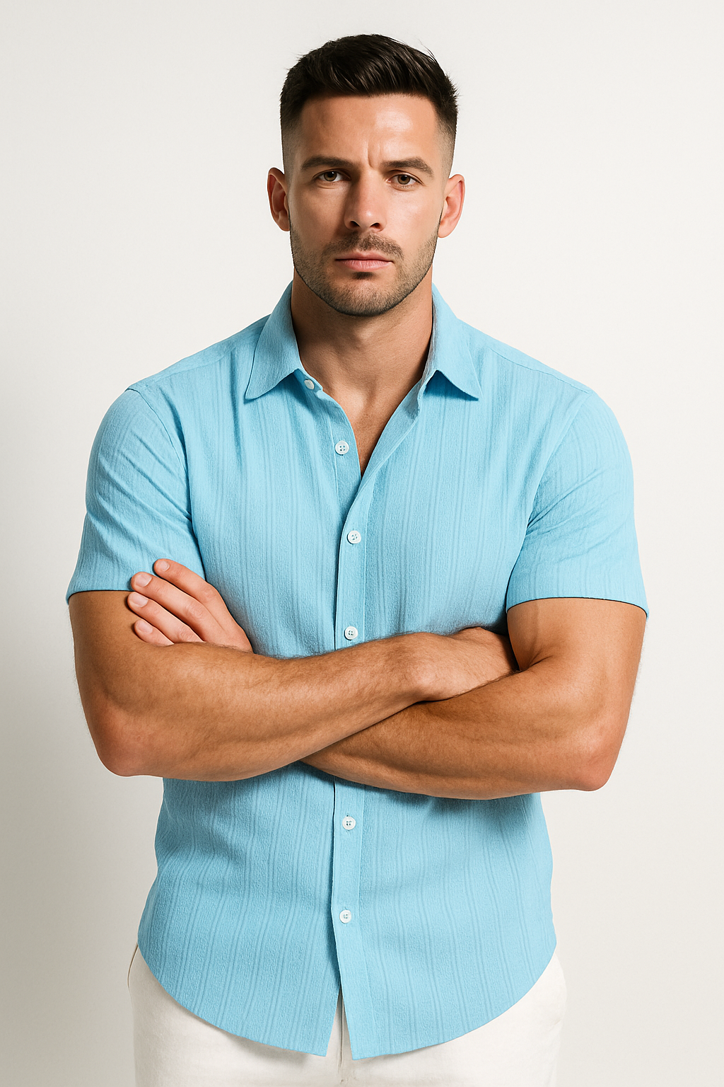 Men's Classic Short Sleeve Button-Up Shirt 0