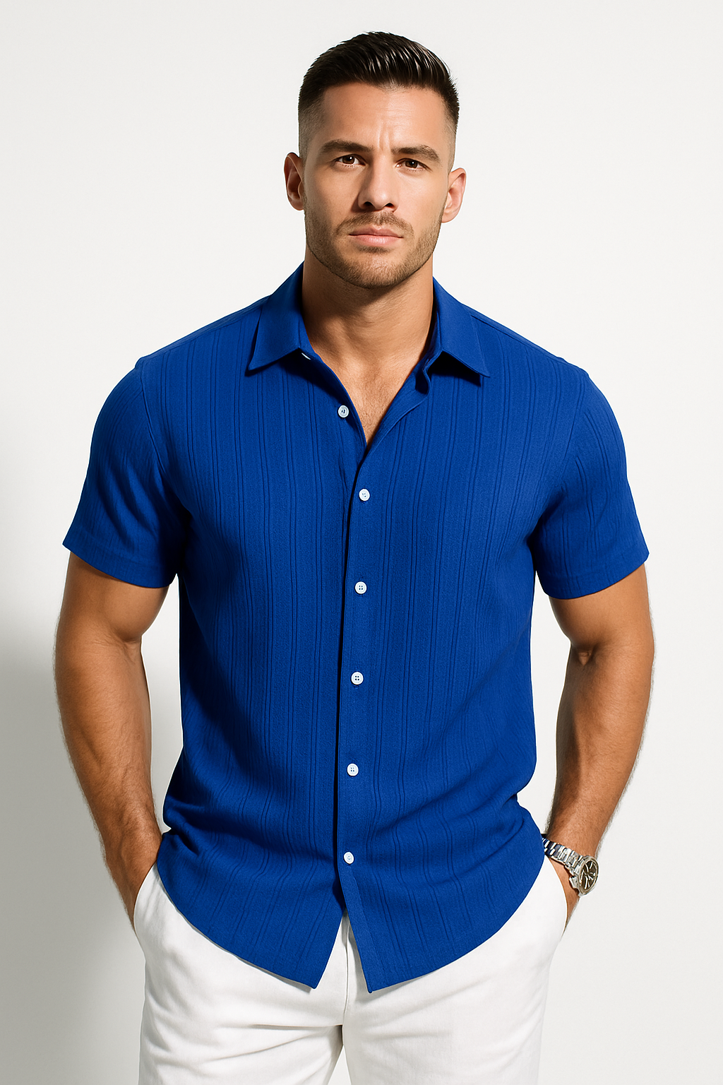 Men's Classic Short Sleeve Button-Up Shirt 3