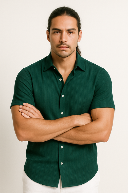Men's Classic Short Sleeve Button-Up Shirt 4
