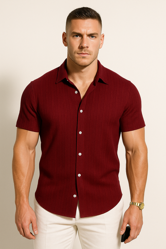 Men's Classic Short Sleeve Button-Up Shirt 6