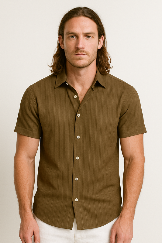 Men's Classic Short Sleeve Button-Up Shirt 7