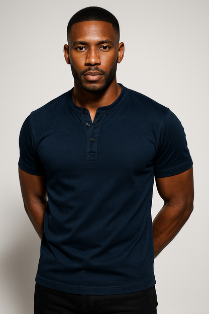 Men’s Classic Short Sleeve Henley Shirt 0