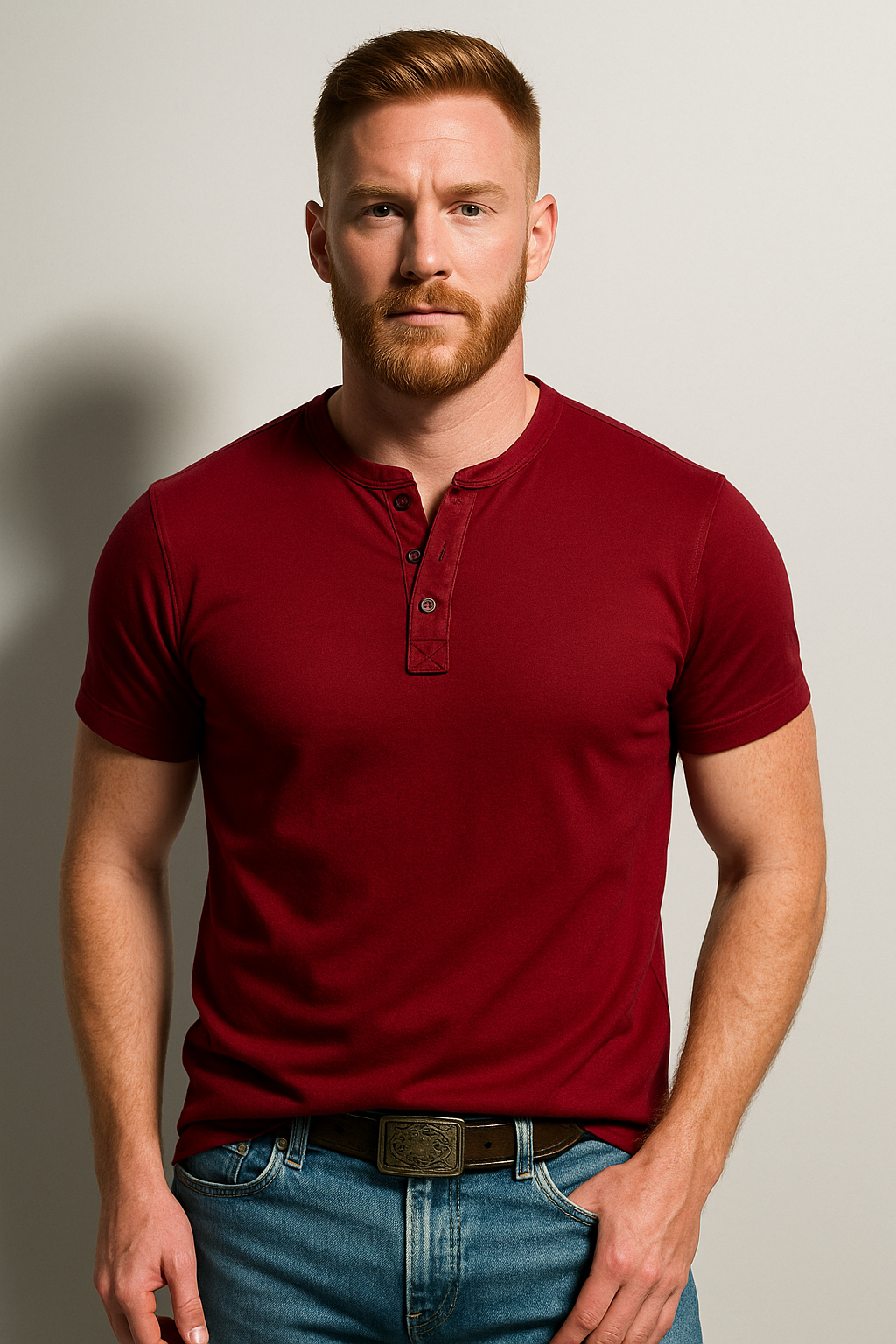 Men’s Classic Short Sleeve Henley Shirt 4