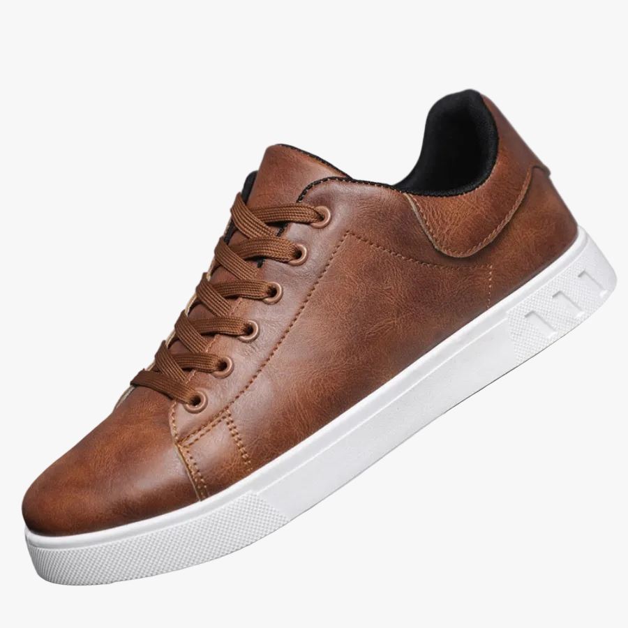 Men's Faux Sneakers with Lace-Up Front and Low-Top Collar 1