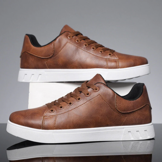 Men's Faux Sneakers with Lace-Up Front and Low-Top Collar 2