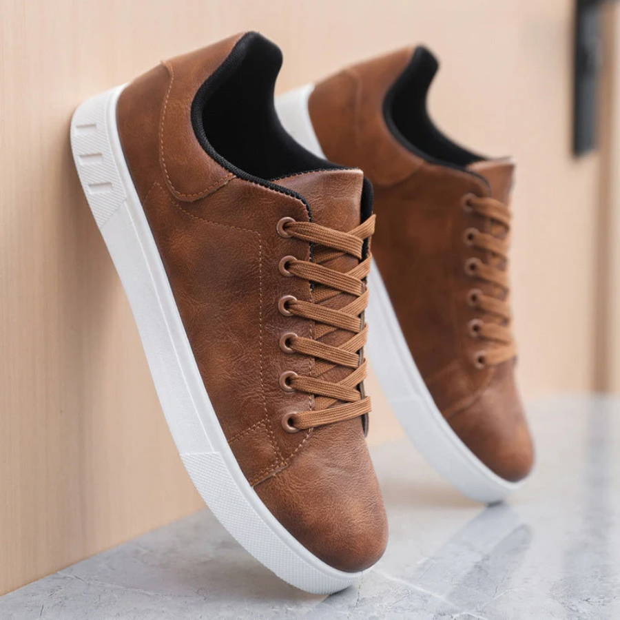 Men's Faux Sneakers with Lace-Up Front and Low-Top Collar 5