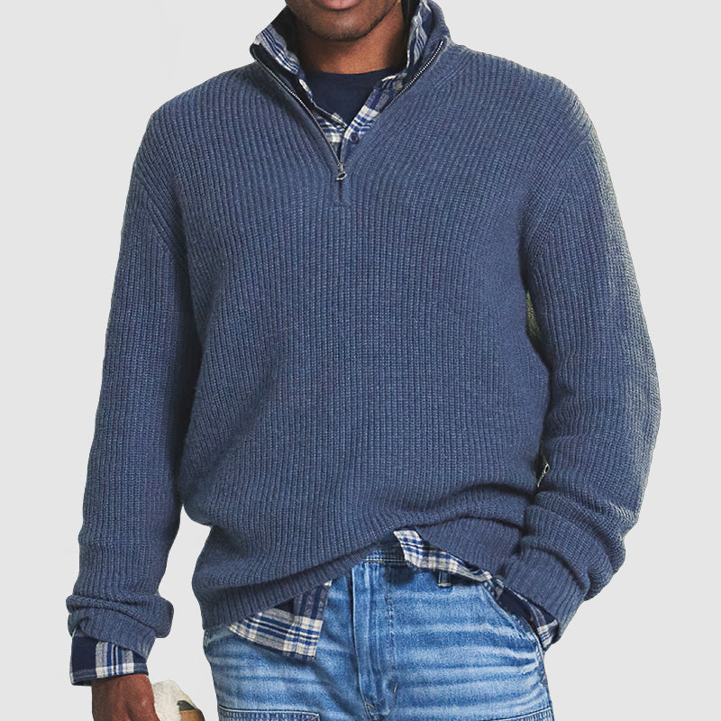 Men’s Half Zip Jumper | Ribbed Sweater for Stylish Layering 1