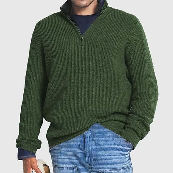 Men’s Half Zip Jumper | Ribbed Sweater for Stylish Layering 3