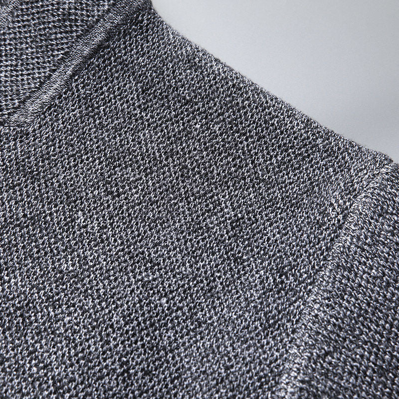 Men's Knit Cardigan with Stand Collar and Patch Pockets 7