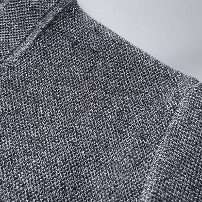 Men's Knit Cardigan with Stand Collar and Patch Pockets 7