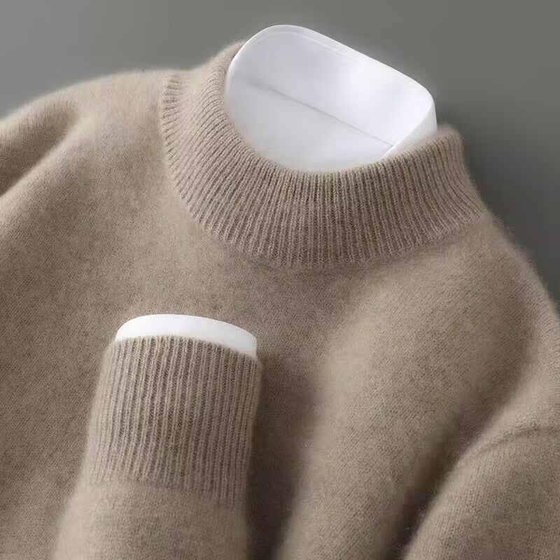 Men's Knit Sweater with Crew Neck and Ribbed Trim 2