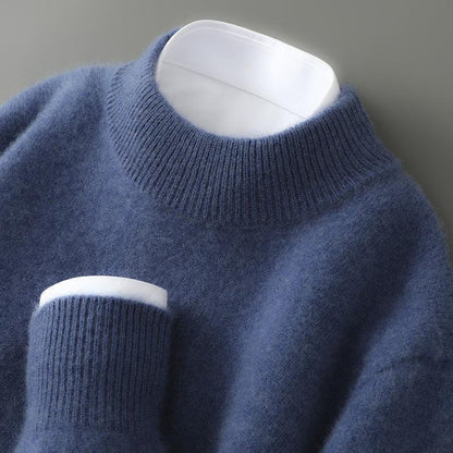 Men's Knit Sweater with Crew Neck and Ribbed Trim 4