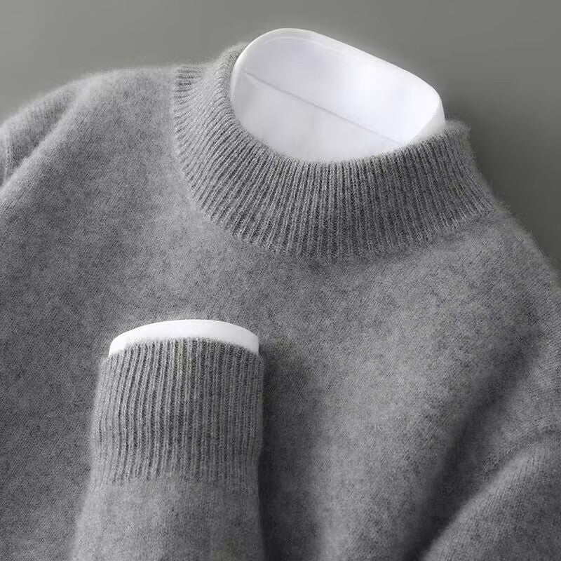 Men's Knit Sweater with Crew Neck and Ribbed Trim 5