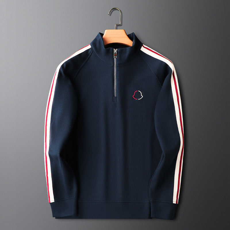 Men's Knit Tracksuit with Half-Zip Top and Stripe Trim 3