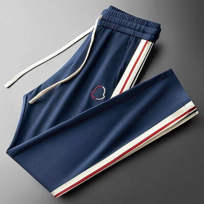 Men's Knit Tracksuit with Half-Zip Top and Stripe Trim 4