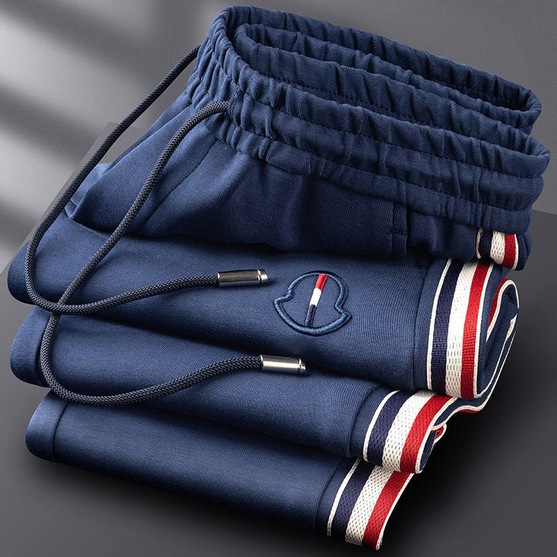 Men's Knit Tracksuit with Half-Zip Top and Stripe Trim 5