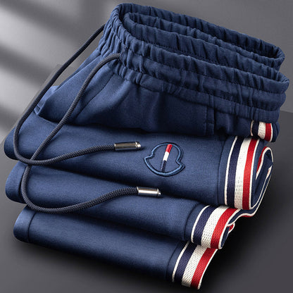 Men's Knit Tracksuit with Half-Zip Top and Stripe Trim 5