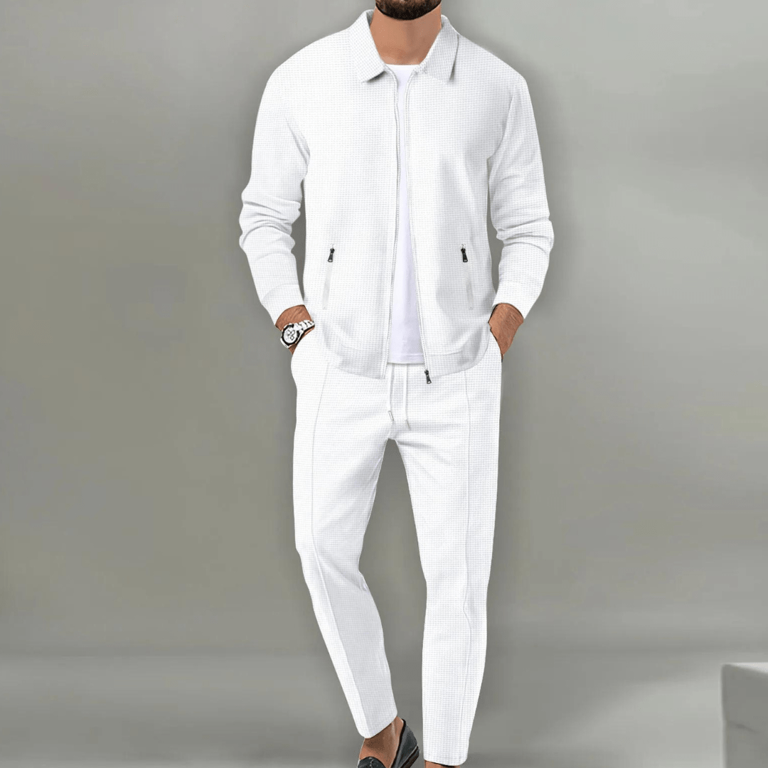 Men's Knit Tracksuit with Zip Jacket and Drawstring Pants 1
