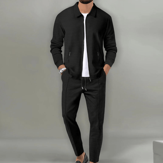 Men's Knit Tracksuit with Zip Jacket and Drawstring Pants 2