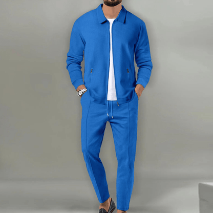 Men's Knit Tracksuit with Zip Jacket and Drawstring Pants 4
