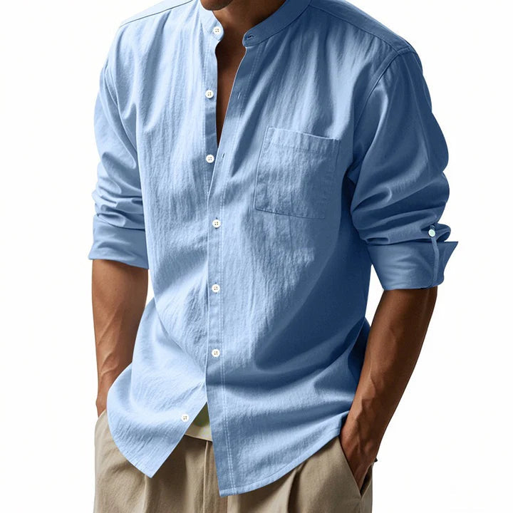 Men's Linen Cotton Blend Long-Sleeve Shirt 6