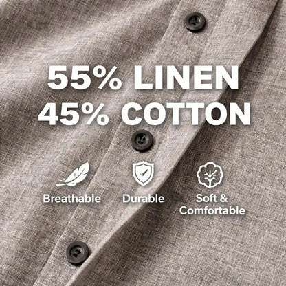 Men's Linen Cotton Blend Short Sleeve Shirt 1