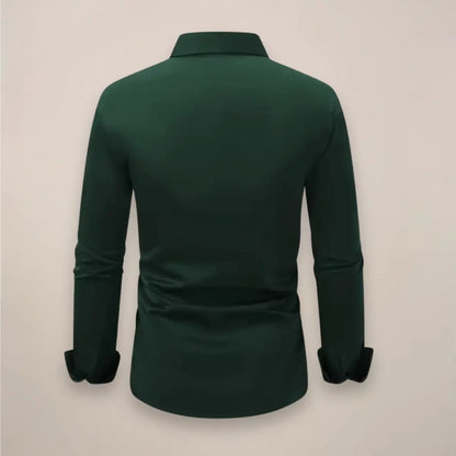 Men’s Long-Sleeve Shirt – Classic Notched Collar, Versatile Smart Style 7