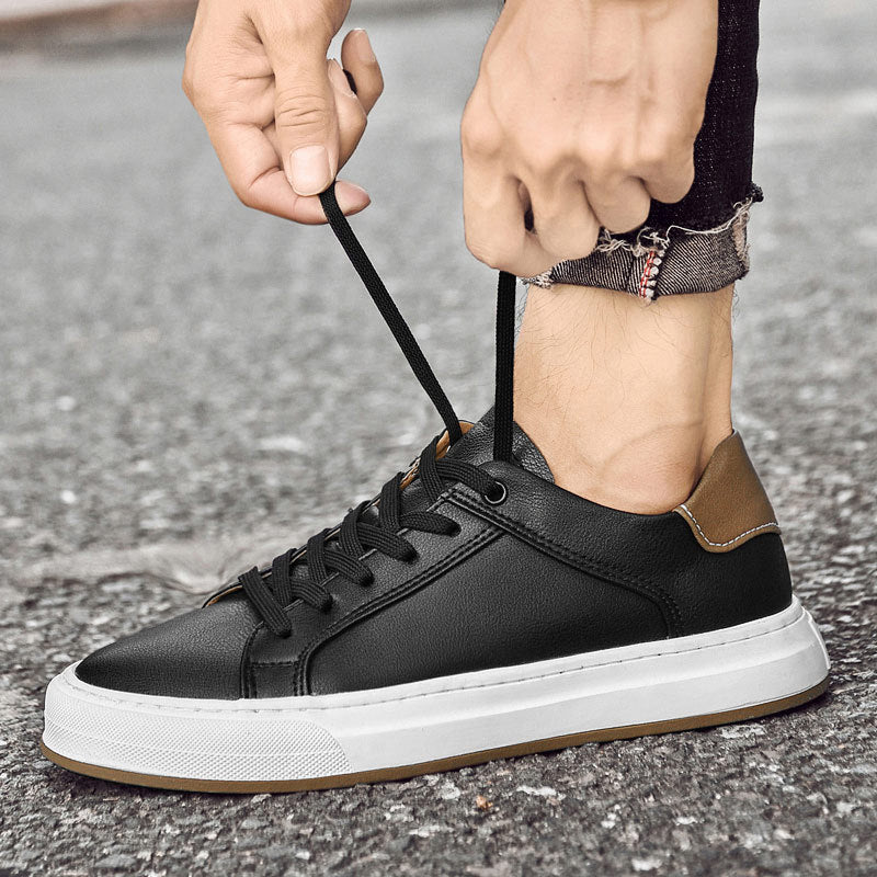 Men's Low-Top Synthetic Sneakers with Lace-Up Front and Rubber Sole 3