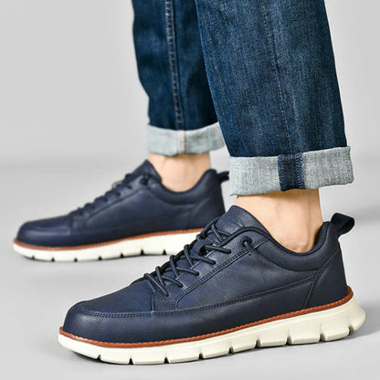 Men's Low-Top Synthetic Sneakers with Side Zipper and Lug Sole 1