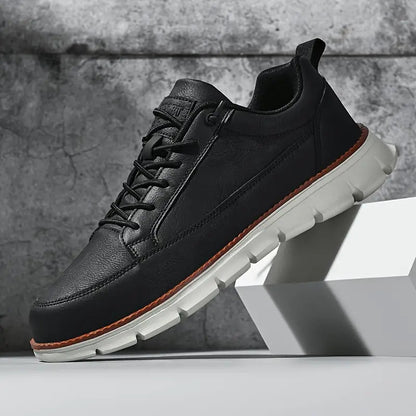 Men's Low-Top Synthetic Sneakers with Side Zipper and Lug Sole 4