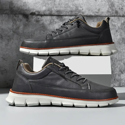 Men's Low-Top Synthetic Sneakers with Side Zipper and Lug Sole 7