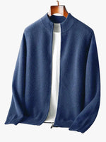 Men's Merino Cardigan with Full Zip and Mock Neck 0