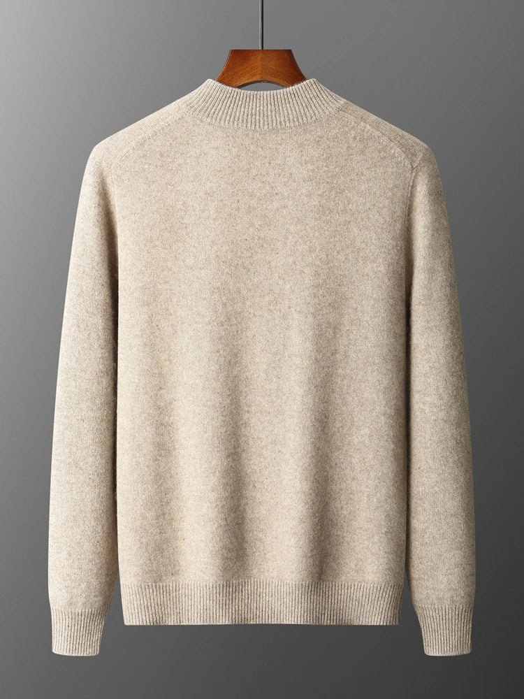 Men's Merino Cardigan with Full Zip and Mock Neck 5