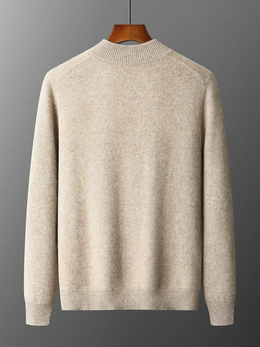 Men's Merino Cardigan with Full Zip and Mock Neck 5