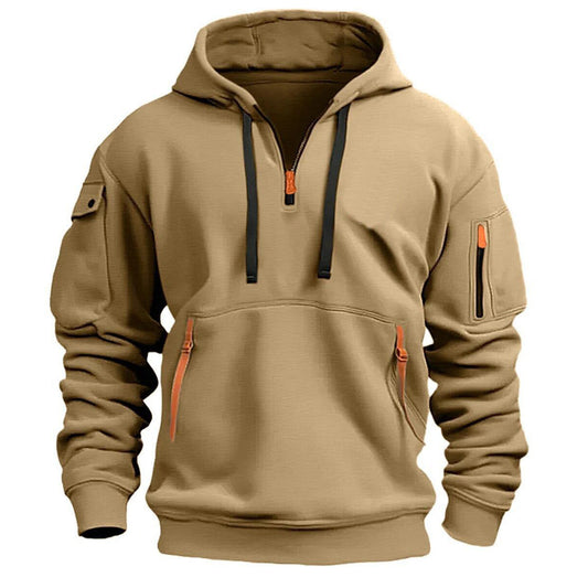 Men’s Outdoor Utility Hoodie Tactical Quarter Zip Workwear 2