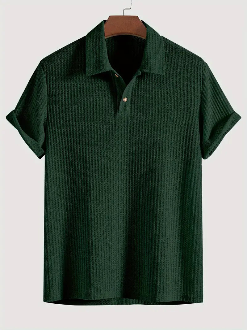 Men’s Polo Shirt | Solid Textured Design 0