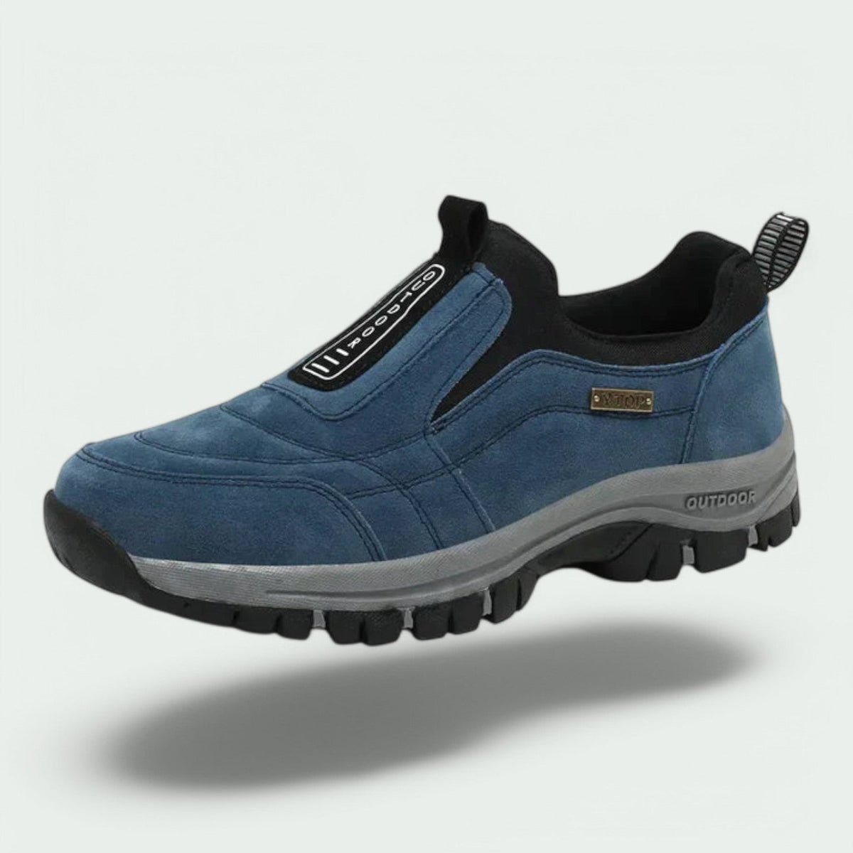 Men's Slip-On Suede Sneakers with Elastic Gores and Lug Outsole 0
